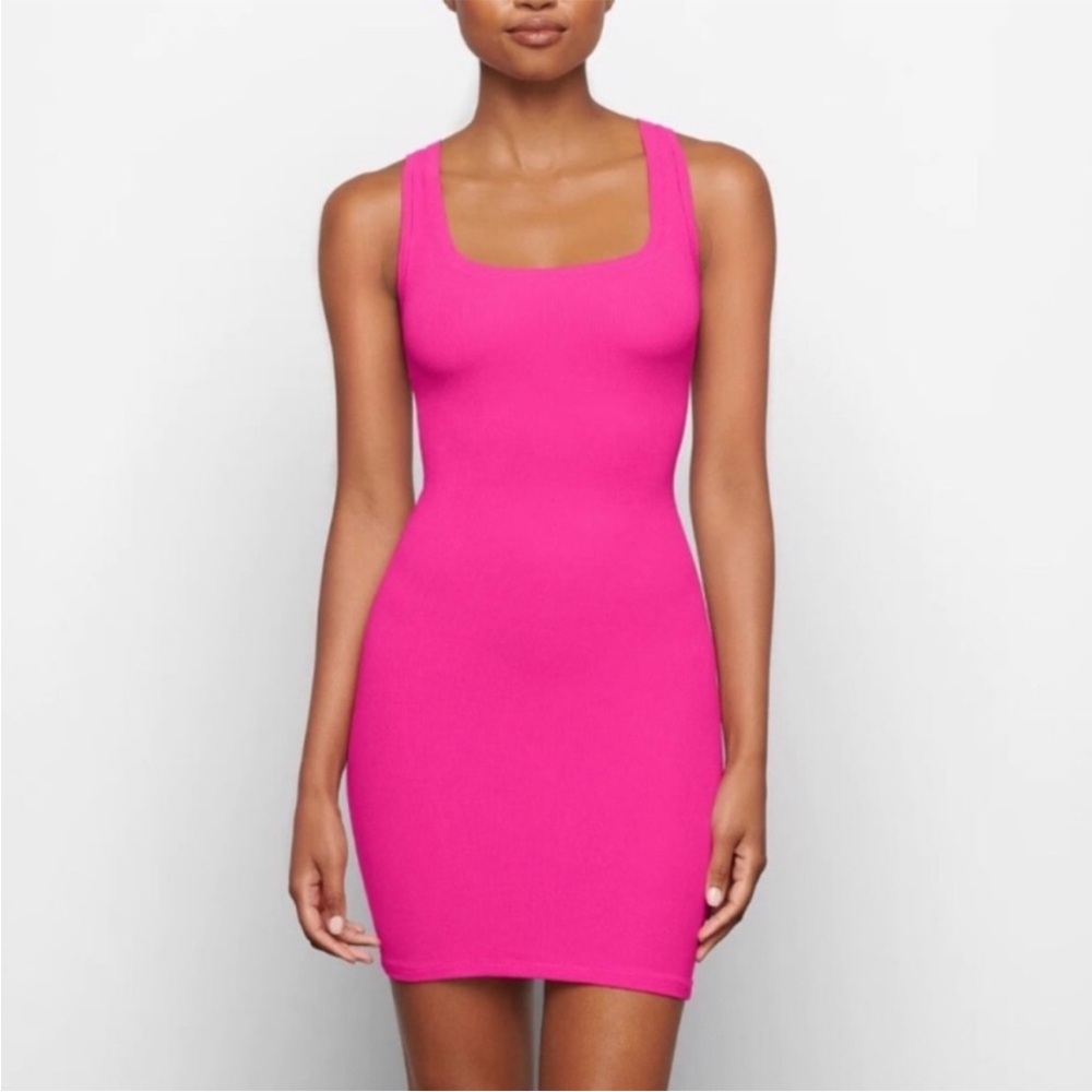 Skims Pink Bodycon Mini Dress